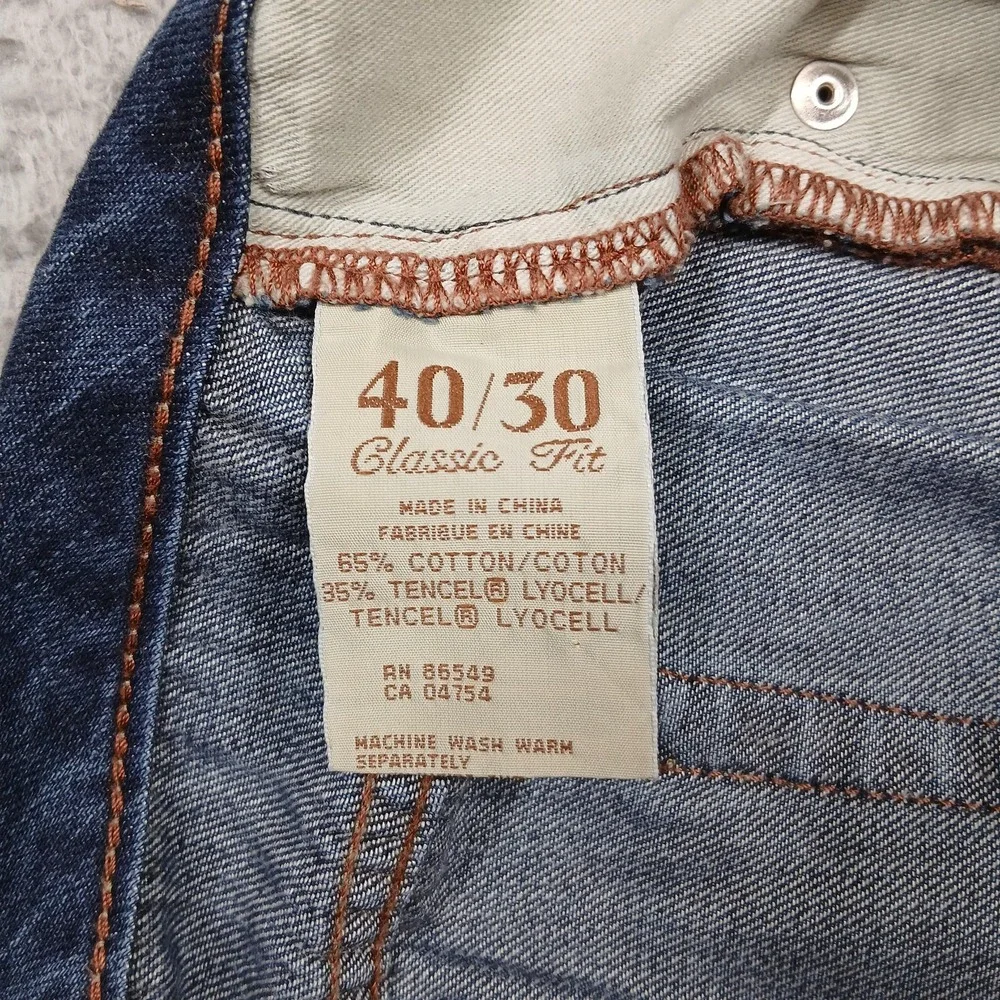 Tommy Bahama Jeans Mens 40x31 Blue Classic Fit Denim‎ Lyocell Blend Straight